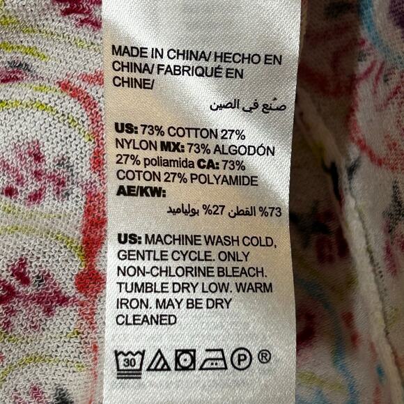 Chicos NWT Cardigan Size 3 XL Paisley Bright Colors Open Front Cotton Nylon - Picture 6 of 9